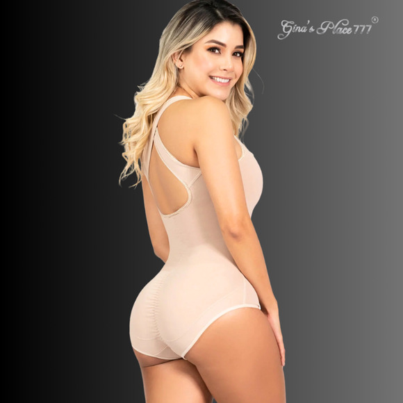 NWT WOMENS TANK CRISS CROSS METALLIC TRIMBACK TUMMY COMPRESSION BODYSUIT L/36 - Picture 12 of 16